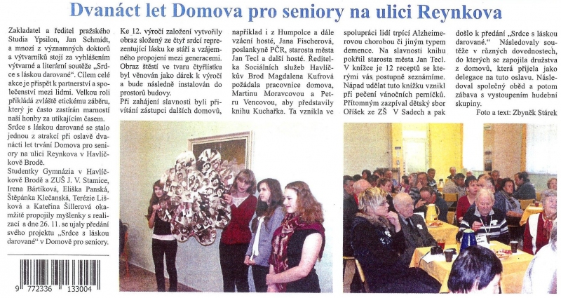 článek Dvanáct let Domova pro seniory v ulici Reynkova