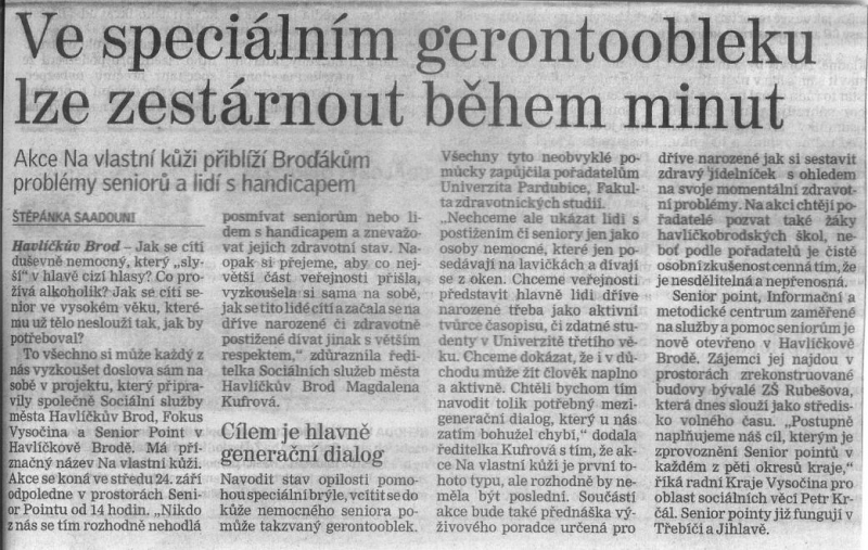 Ve speciálním gerontoobleku lze zestárnout během minut