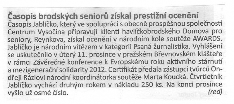 Časopis brodských seniorů