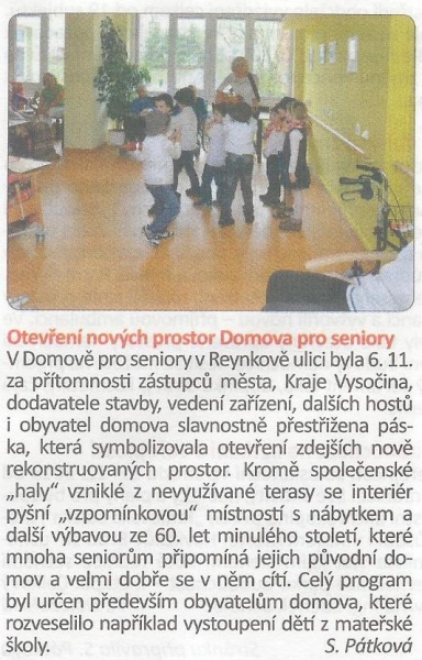 Otevření nových prostor Domova pro seniory