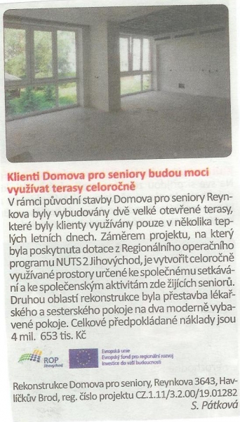 článek Klienti Domova pro seniory