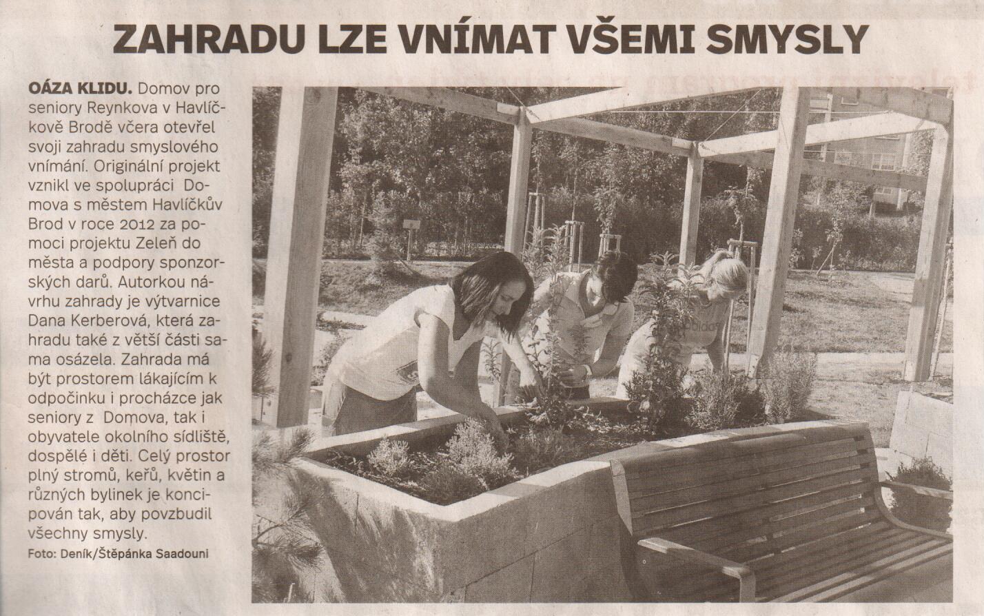 Zahradu lze vnímat všemi smysly