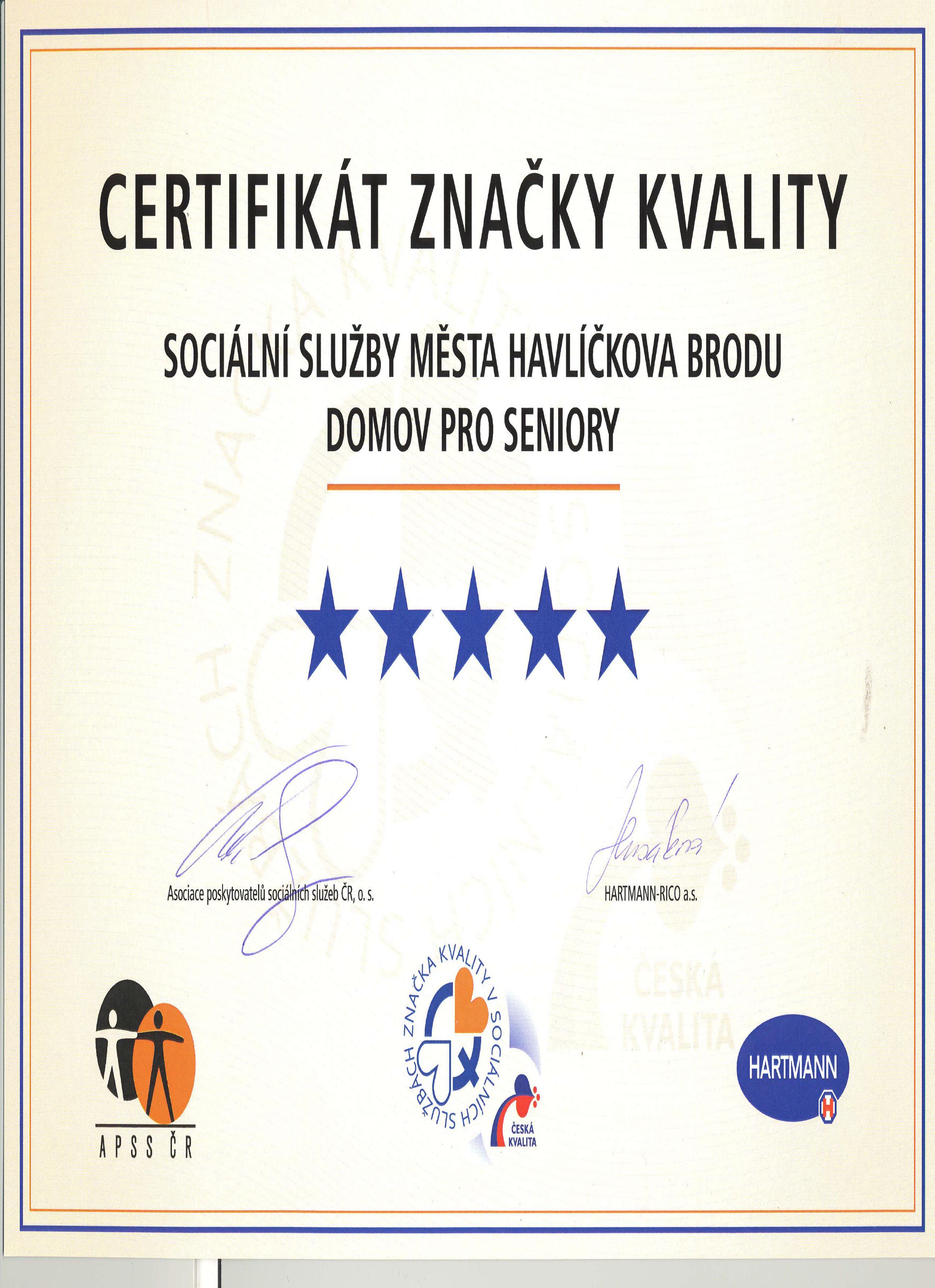 Certifikát značky kvality